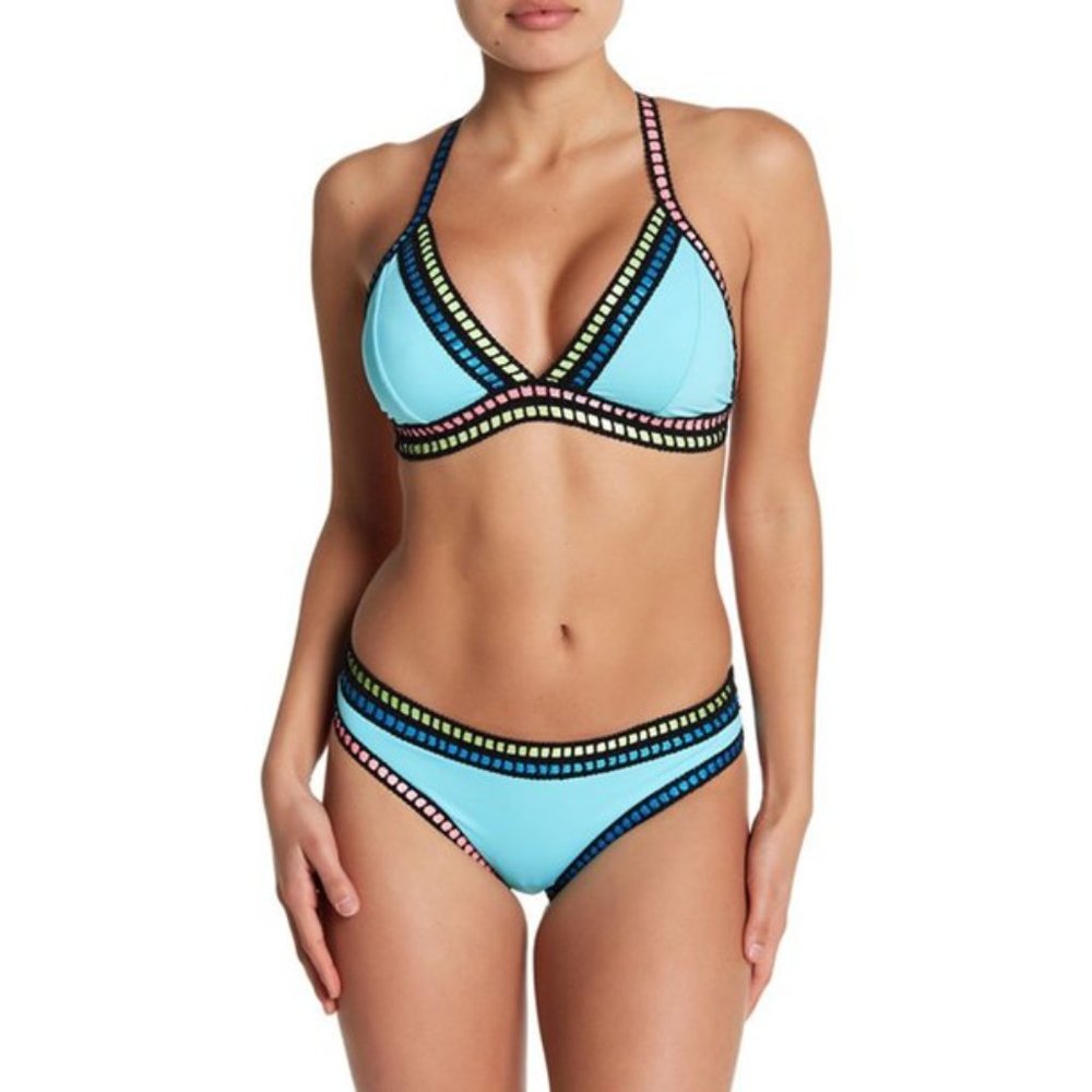 La Blanca Swimwear Threading Along Triangle Bikini Bottom